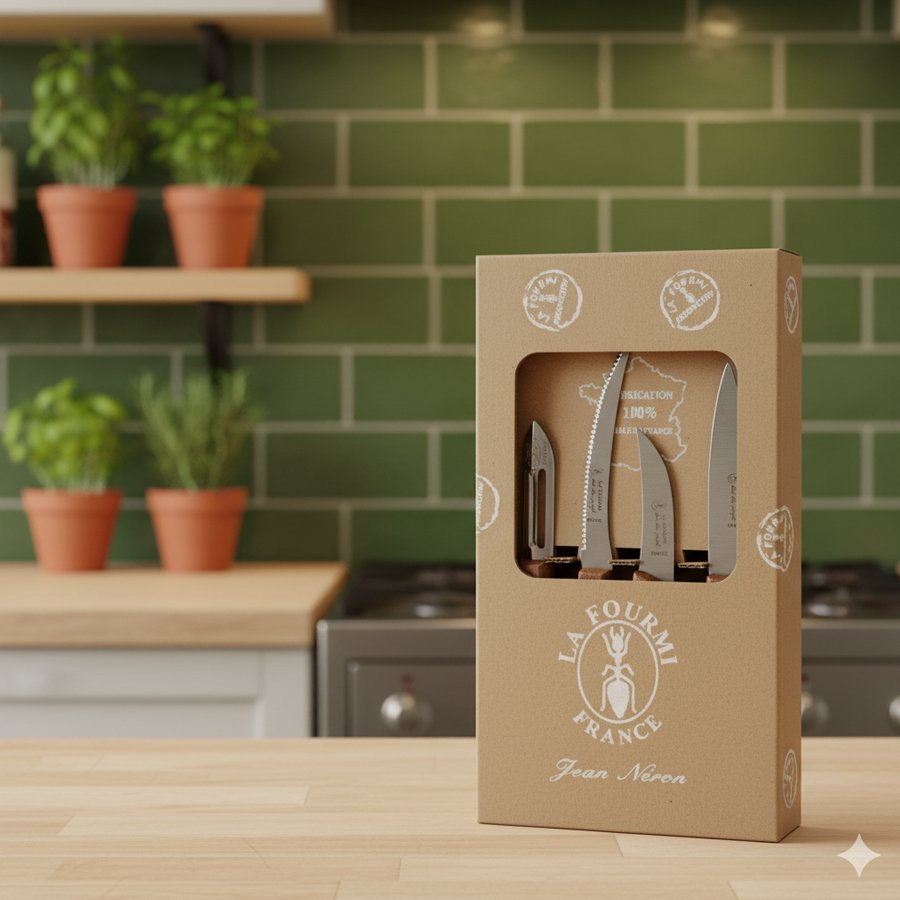 coffret de 4 couteaux de coutellerie pour cuisiner