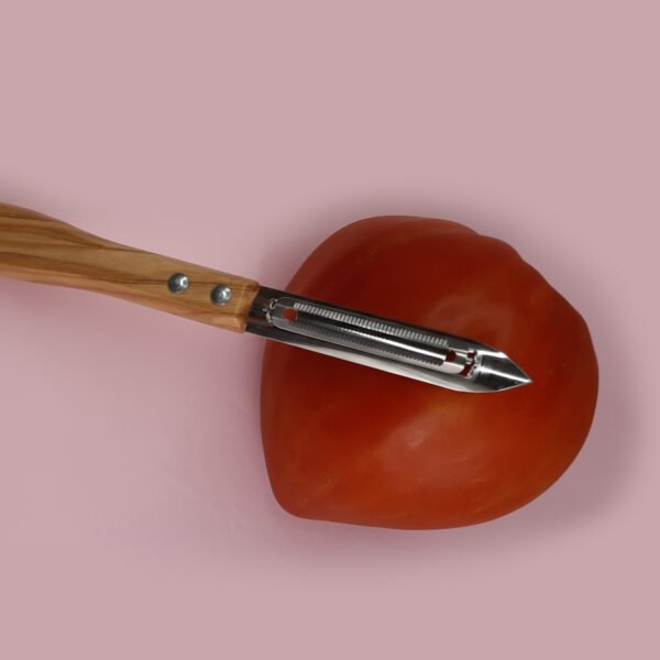 EPLUCHEUR spécial légumes et fruits à peau fine, manche en bois d'olivier