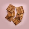 6 dessous de verre en bois d'olivier