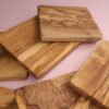 6 dessous de verre en bois d'olivier
