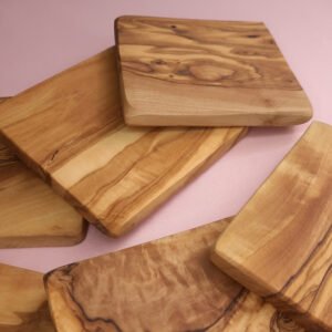 6 dessous de verre en bois d'olivier